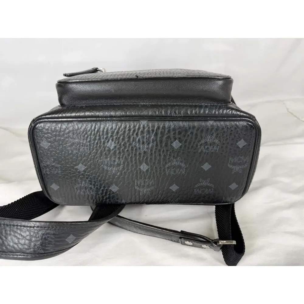 MCM Shark Backpack in Visetos Black Small SPB-JB 370808